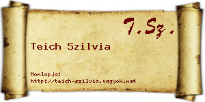 Teich Szilvia névjegykártya